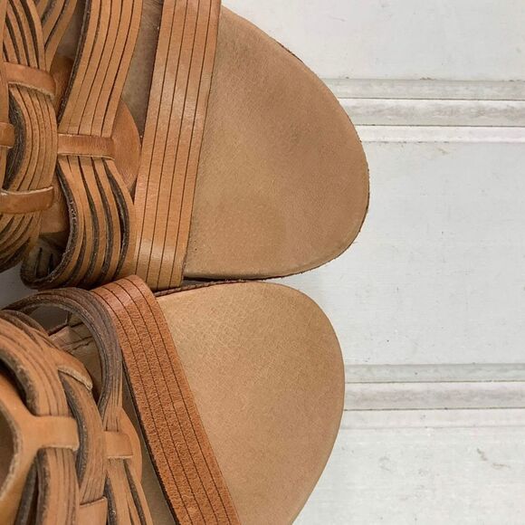 UGG Melinda Brown Leather Wedge Platforms Sandals - Picture 12 of 12